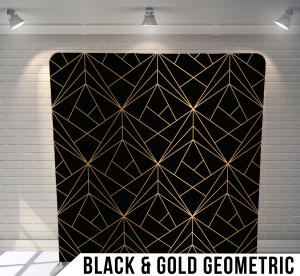 Black and golden geometric design backdrop graphic