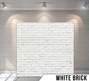 White brick backdrop graphic