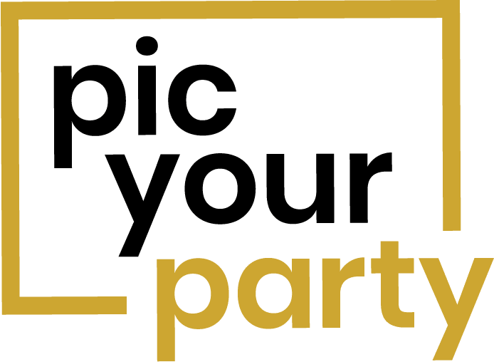 A black and yellow logo for the t-party.
