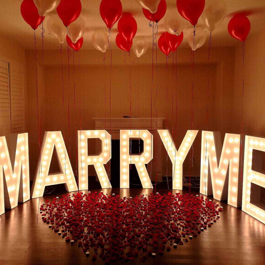 Marry Me marquee lights